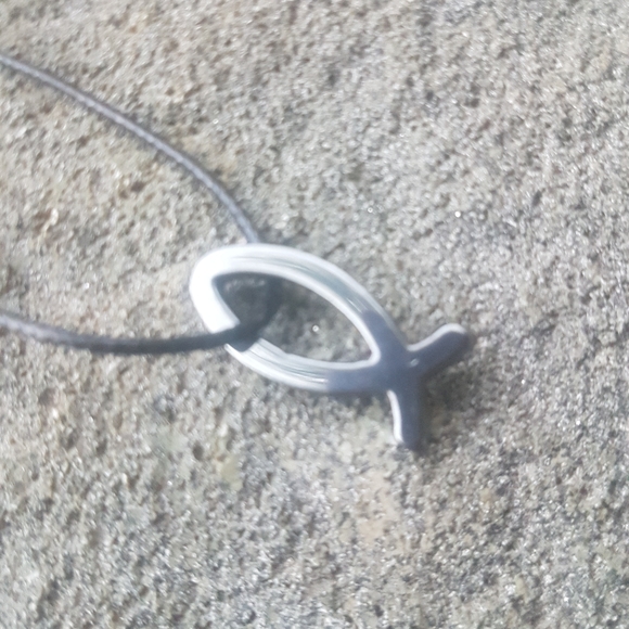 🐠 Hematite Fish Necklace - Picture 1 of 5